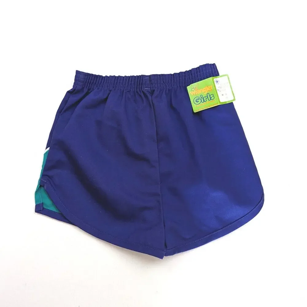 Vintage Wranglers Track Shorts Girls's Sz 7-8 Purple Colorblock 80s Basic